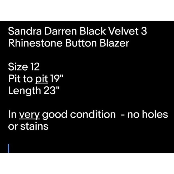 Black Velvet 3 Rhinestone Button Blazer Bows Pockets Sz 12 Whimsygoth - Picture 11 of 11